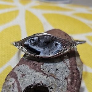 Silver and Crystal Bangle Bracelet